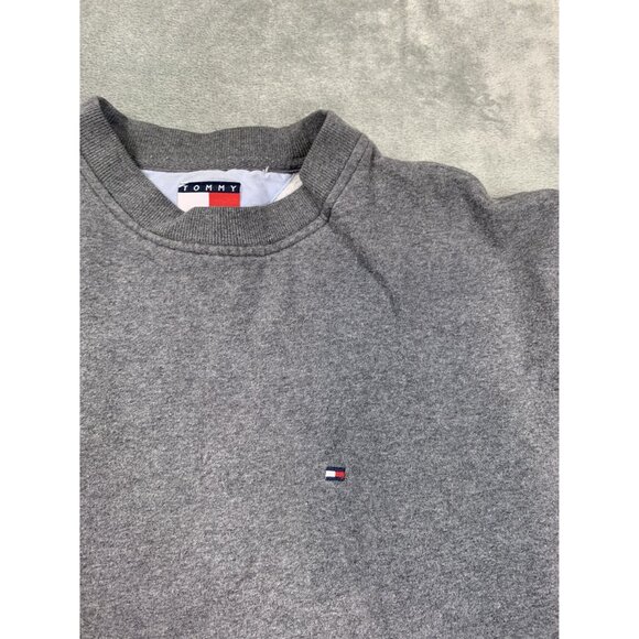Tommy Hilfiger Men's Medium Gray Crew Neck Sweatshirt Ribbed cuffs Grandpa style - Picture 8 of 9
